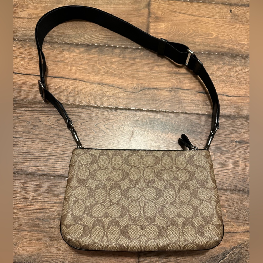 Auth COACH Everett Crossbody In Blocked Signature Canvas C8179 F/S 424728